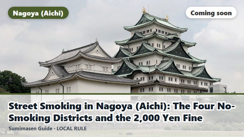 Street Smoking in Nagoya (Aichi): The Four No-Smoking Districts and the 2,000 Yen Fine (coming soon)